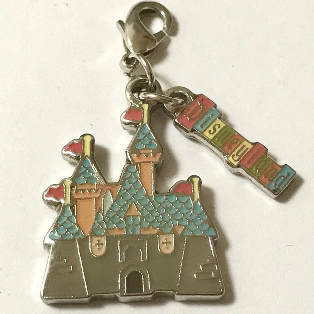 Disney Castle Charm with Teal, Gold, Red Accents